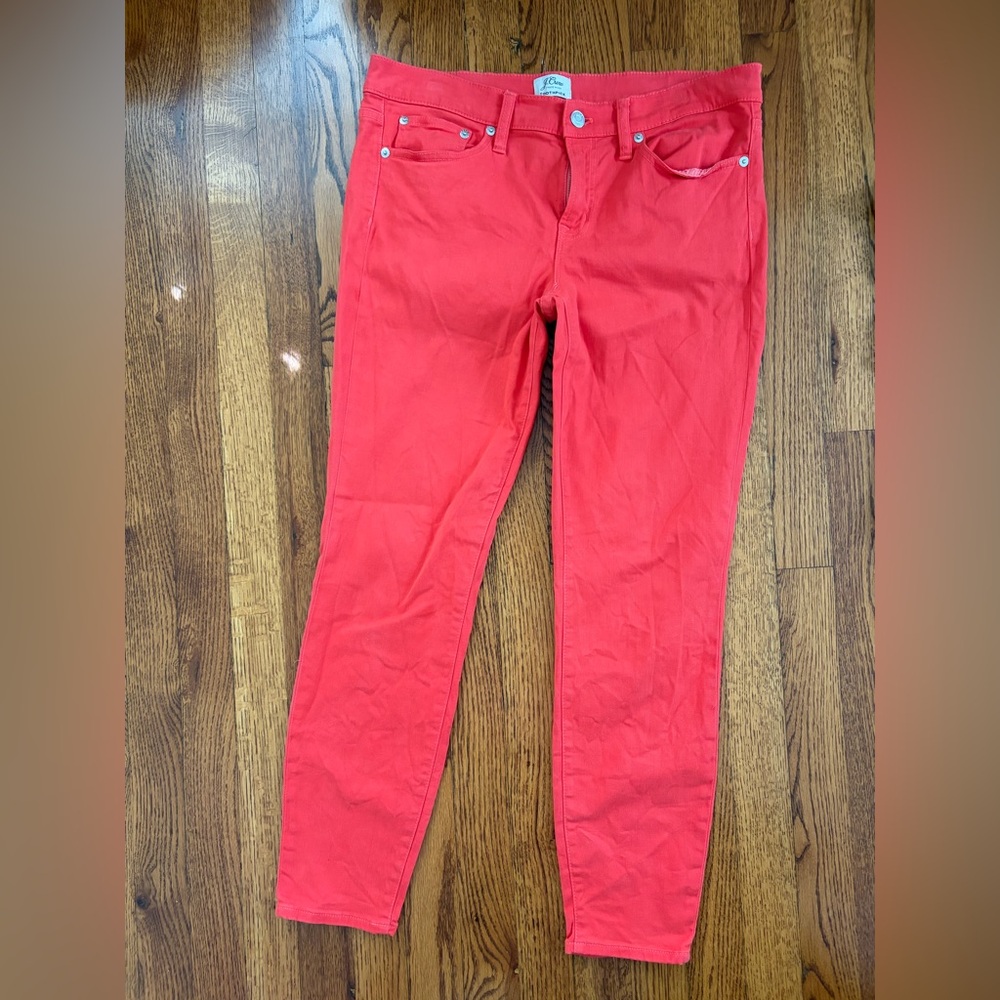J. Crew Women's Vibrant Red Skinny Jeans